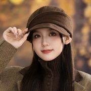 Versatile Wool Pleated Beret - Women's New Autumn Winter Windproof Equestrian Newsboy Cap - Image 2