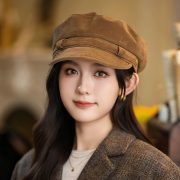 Versatile Retro British Style Beret - Women's Fashionable Octagonal Newsboy Cap for Autumn Winter