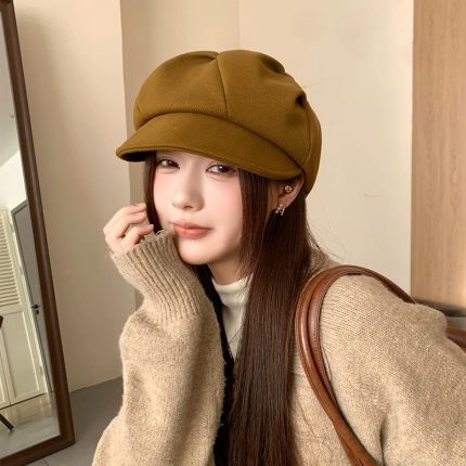 Women's Autumn Winter Knitted Beanie, Korean Style Solid Color Hat, Warm Head-wrap Hat, Versatile Cold Weather Hat
