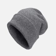 Large Head Circumference Face Slimming Cashmere Solid Color Loose Knitted Slouchy Hat, Warm Ear Protection Wool Hat, Trendy