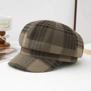 British Style Retro Plaid Beret - Women's New Autumn Winter Versatile Artist Newsboy Cap - Image 2