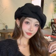 Korean Style Autumn Winter New Women's Beret with Bow - Stylish Face-Flattering Artist Hat - Image 2